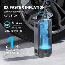 Load image into Gallery viewer, Tire Inflator Portable Air Compressor, 2X Faster Inflation Cordless Air Compressor, Electric Air Pump for Car Tires with 15000 mAh Battery Capacity, 45W 3X Faster Charging