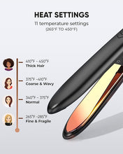 Load image into Gallery viewer, VANESSA PRO Flat Iron Hair Straightener, 100% Pure Titanium Flat Iron for One Pass to Achieve a Sleek Look, Curls Beautifully & Straightens Well - 1 inch