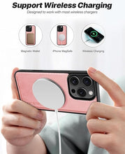 Load image into Gallery viewer, OCASE for iPhone 16 Pro Case Detachable Wallet Case with Card Holder, 2 in 1 Pu Leather Flip Folio with RFID Blocking Stand Wrist Strap Shockproof Phone Cover 6.3 Inch 2024, Light Pink