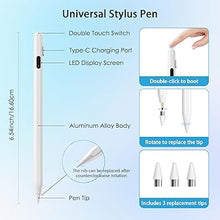 Load image into Gallery viewer, Stylus Pen for Touch Screen, Active Universal Stylus Pen Compatible with iPad/iPhone/Samsung and Other iOS/Android Smartphone and Tablet Devices Tablet Pen with Power Display, White