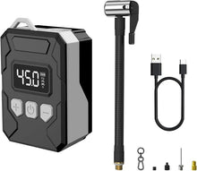 Load image into Gallery viewer, Bicycle Pump, Mini Electric Bicycle Pump, 150PSI Bicycle Pump, Portable Bicycle Pump, Bicycle Pump with Digital Pressure Gauge for Bicycle, Mountain Bike, Electric Bicycle, with American Valve.