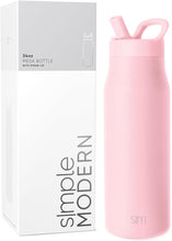 Load image into Gallery viewer, Simple Modern Water Bottle with Straw lid | Insulated Stainless Steel Thermos | Reusable Travel Water Bottles for Gym & Sports | Leak Proof & BPA Free | Mesa Collection | 34oz, Blush