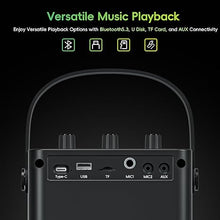 Load image into Gallery viewer, Bluetooth 5.3 Wireless Voice Amplifier with 2 Wireless Microphones, 40W Portable Rechargeable PA System for Teachers, Indoor/Outdoor Events