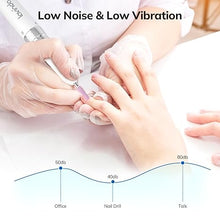 Load image into Gallery viewer, Lavinda Professional Nail Drill Machine, 35000RPM Electric Nail File Cordless Rechargeable Nail Efile for Acrylic Gel Nails, Manicure Pedicure Polishing Shape Tools for Salon Home Use-White