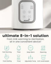 Load image into Gallery viewer, Bottle Warmer, GROWNSY 8-in-1 Fast Baby Milk Warmer with Timer for Breastmilk or Formula, Accurate Temperature Control, with Defrost, Sterili-zing, Keep, Heat Baby Food Jars Function