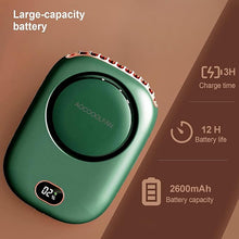 Load image into Gallery viewer, Portable Neck Fan, Handheld Mini Fan Small Personal Fan, Hand Held Fan USB Rechargeable Eyelash Fan for Kids Girls Boys Woman Man Home Outdoor Travel (Green)