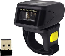 Load image into Gallery viewer, Bluetooth Wireless Ring Barcode Scanner, Portable Wearable Mini Finger 1D Bar Code Reader Work with Windows, Mac OS, Android 4.0+, iOS