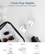 Load image into Gallery viewer, 2 Pack Israel Power Adapter, One Beat Israel Travel Plug Adapter with 3 American Outlets 3 USB Ports(1 USB C), 6 in 1 Type H Travel Adapter Plug Converter for US to Israel, Jerusalem, Palestine