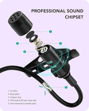 Load image into Gallery viewer, PoP voice Microphone Professional for iPhone Lavalier Lapel Omnidirectional Microphone for iPad, iPod, Condenser Mic for iPhone Audio & Video Recording, YouTube, Interview, Podcast, Vlogging(6.6 Feet)