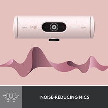 Load image into Gallery viewer, Logitech Brio 500 Full HD Webcam with Auto Light Correction,Show Mode, Dual Noise Reduction Mics, Webcam Privacy Cover, Works with Microsoft Teams, Google Meet, Zoom, USB-C Cable - Rose