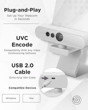 Load image into Gallery viewer, Lenovo HD 1080p Webcam (510 FHD) - Monitor Camera with 4X Digital Zoom, 95° Wide Angle, 360° Rotation Pan & Tilt - Desktop Cam with Dual Microphones & Windows Hello for Livestreaming & Conferences