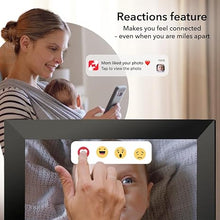 Load image into Gallery viewer, Frameo 10.1 Inches WiFi Digital Picture Frame, 1280 X 800 HD Electronic Photo Frames, IPS Touch Screen, 32GB Memory, Auto Rotate, Desk or Wall Mounted, Share Videos and Photos Anywhere