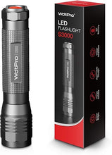 Load image into Gallery viewer, WdtPro High-Powered LED Flashlight S3000, Super Bright Flashlights - High Lumen, IP67 Water Resistant, 3 Modes and Zoomable for Camping, Emergency, Hiking, Gift