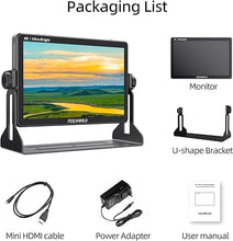Load image into Gallery viewer, FEELWORLD 10.1 Inch 4K Ultra-Bright Touchscreen Monitor with Loop-Through HDMI & 3G-SDI, 2000nit High Brightness, 1920X1200 Resolution, LUT11S - Professional Camera Field Monitor