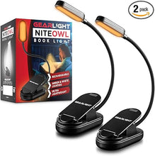 Load image into Gallery viewer, GearLight Rechargeable Book Light for Reading in Bed - Stocking Stuffers 2 Pack Adjustable LED Clip-on Reading Light for Books in Bed - Reading Lamp Book Accessories for Adults & Kids