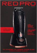 Load image into Gallery viewer, RED Pro Professional Cordless Hair Finishing Trimmer for Men, Electric Rechargeable Wireless Beard Detailer for Barbers and Stylists, Diamond Like Carbon Coated T-Blade with Zero Gapped (Matte Black)