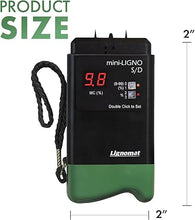 Load image into Gallery viewer, Mini-Ligno S/D Black - Pin Moisture Meter - Moist Detector for Construction, Maintenance, Flooring, Inspection, Water Damage - Humidity Detection & Moist Meter for Wood, Wall, Drywall, Gypsum
