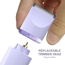 Load image into Gallery viewer, OLOV Electric Body Hair Trimmer - Groin Trimmer for Men - Bikini Trimmer Women - Wet/Dry Shaver Groomer, Replaceable Ceramic Blade Heads, USB Recharge Dock, Waterproof Hygiene Razor,Purple