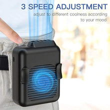 Load image into Gallery viewer, Koonie Portable Waist Fan Rechargeable, Strong Airflow 23H Working Time Hands-free Personal Necklace Fan, USB Belt Fan for Shirt, Fishing Gardening Climbing Cycling Farm Work Hiking