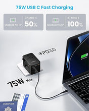 Load image into Gallery viewer, Universal Travel Adapter, VINTAR 75W GaN International Power Adapter with 3 USB C PD and 2 USB A QC, All in One Travel Essentials for UK/EU/USA/AUS, Travel Adapter Worldwide for Laptops Tablets Phones
