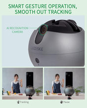 Load image into Gallery viewer, LA8 360 Rotation Auto Tracking Phone Holder No App Required Handsfree Face Body Motion Tracking Camera Phone Mount for Facebook YouTube TikTok Live Vlog Streaming Video