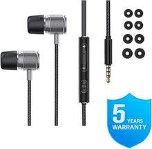 Load image into Gallery viewer, LUDOS Ultra Wired Earbuds in-Ear Headphones, 5 Years Warranty, Earphones with Microphone, Noise Isolating Ear Buds, Memory Foam for iPhone, Samsung, School Students, Kids, Women, Small Ears - Grey