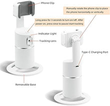 Load image into Gallery viewer, Mcbazel Auto Face Tracking Tripod, 360° Rotating Stand Phone Holder Camera Mount, Follows Your Movement, Perfect for TikTok Filming, Video Recording, White