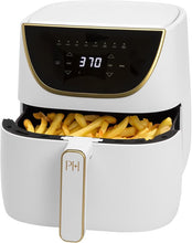Load image into Gallery viewer, Paris Hilton Air Fryer, Large 6-Quart Capacity, Touchscreen Display, 8-in-1 (Air Fry, Roast, Broil, Bake, Reheat, Keep Warm, Pizza, Dehydrate), Dishwasher Safe and Nonstick Basket and Crisper, White