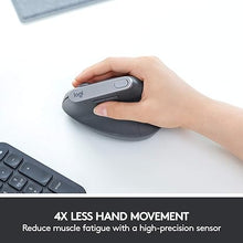 Load image into Gallery viewer, Logitech MX Vertical Wireless Mouse – Ergonomic Design Reduces Muscle Strain, Move Content Between 3 Windows and Apple Computers, Rechargeable, Graphite - With Free Adobe Creative Cloud Subscription