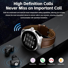 Load image into Gallery viewer, Smart Watch with Wireless Earbuds, Bluetooth Call Watches for Men 1.53" Steel Material Ultra-Thin Body 9D Sound Effects,Fitness Tracker Sports Watch, Compatible iPhone Android (95 Black)