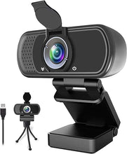 Load image into Gallery viewer, Webcam HD 1080p ,Live Streaming Web Camera with Stereo Microphone, PC Desktop or Laptop USB Webcam with 110 Degree View Angle, HD Webcam for Video Calling, Recording, Conferencing, Streaming, Gaming
