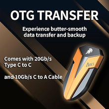 Load image into Gallery viewer, DATO External SSD 2TB, External Solid State Drive Portable SSD External USB 3.2 Gen 2x2 Type-C OTG Supported Compatible with PS5 and Xbox, up to 1600/1500 MB/s IP67 Waterproof - ARES Amber Shield