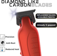 Load image into Gallery viewer, Supreme Trimmer Vader Trimmer ST3778 | Barber Liner Mens Beard Trimmer (210 Min Run Time) DLC T Blade Cordless Hair Clippers | Red