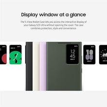 Load image into Gallery viewer, SAMSUNG Galaxy S23 Ultra S-View Wallet Phone Case, Protective Cover w/Card Holder Slot, Finger Tap Clear Window, US Version, EF-ZS918CBEGUS, Black