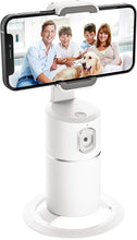 Load image into Gallery viewer, Auto Tracking Phone Holder,360° Rotation Face Body Track Mount,Tracking Tripod for Vlog Shooting Live Streaming,Build-in Battery,No APP Required(White)…