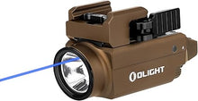 Load image into Gallery viewer, OLIGHT Baldr S Blue Beam 800 Lumens Magnetic USB Rechargeable Tactical Flashlight with White LED Combo, Compact Rail Mount Weaponlight with 1913 or GL Rail, Battery Included (Desert Tan)