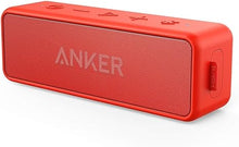 Load image into Gallery viewer, Anker SoundCore 2 Portable Bluetooth Speaker, Wireless, Enhanced Bass, 24-Hour Playtime, 66ft Range, IPX7 Water Resistant, Built-in Mic, Ideal for Travel , Compact and Easy to Use - Red