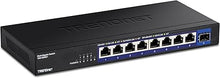 Load image into Gallery viewer, TRENDnet 9-Port Unmanaged 2.5G Switch with 10G SFP+Port, TEG-S5091, 8 x 2.5GBASE-T Ports, 60Gbps SwitchingCapacity, Fanless, Wall Mountable,Lifetime Protection,Black