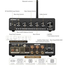 Load image into Gallery viewer, AIYIMA B07 Bluetooth Amplifier 2.1 Channel HiFi Stereo amp,300Wx2+300W TPA3255 Chips Subwoofer Amp with Bass Treble Controls,Dual Power Interface Design for Home Desktop Bookshelf Speakers