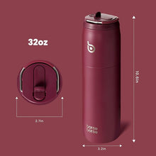 Load image into Gallery viewer, BOTTLE BOTTLE Stainless Steel Water Bottle with Straw and Lid, 32 oz Vacuum Insulated Water Bottle, Stay Cold for 24 Hrs, Hot for 12 Hrs, Leak-Proof Wide Mouth Sports Water Bottles red
