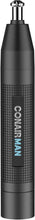 Load image into Gallery viewer, ConairMan Nose Hair Trimmer for Men, For Nose, Ear, and Eyebrows, Patent 360 Bevel Blade for No Pull, No Snag Trimming Experience, Cordless Lithium-Powered Trimmer with Drawstring Bag