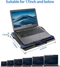 Load image into Gallery viewer, Laptop Cooling Pad, Laptop Cooler with 6 Quiet Led Fans for 15.6-17 Inch Laptop Cooling Fan Stand, Portable Ultra Slim USB Powered Gaming Laptop Cooling Pad, Switch Control Fan Speed Function