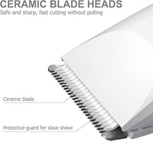 Load image into Gallery viewer, OLOV Electric Body Hair Trimmer - Groin Trimmer for Men - Bikini Trimmer Women - Wet/Dry Shaver Groomer, Replaceable Ceramic Blade Heads, USB Recharge Dock, Waterproof Hygiene Razor, White