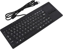 Load image into Gallery viewer, MC-818 82 Keys USB Keyboard Wired Keyboard Built-in Touchpad USB HUB Port Mechanical Structure Ergonomic Keyboard Mute Ultra-Thin Keyboard for Notebook/Desk, Black