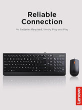Load image into Gallery viewer, Lenovo 300 USB Combo, Full-Size Wired Keyboard & Mouse, Ergonomic, Left or Right Hand Mouse, Optical Mouse, GX30M39606, Black