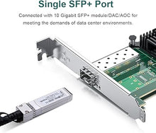 Load image into Gallery viewer, 10Gb PCI-E Network Card NIC Compatible for Intel X520-DA1(Intel E10G42BTDA), with Intel 82599EN Controller, Single SFP+ Port, 10G PCI Express LAN Adapter Support Windows Server/Windows, Linux, Vmware