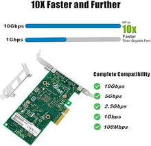 Load image into Gallery viewer, 10Gb PCI-E NIC Network Card for Intel X550-T1,2.5GbE/5GbE/10GbE Copper Singe RJ45 Port,with Intel ELX550AT2 Chip,10GbE PCI Express 3.0 X4 Adapter Support Windows/Linux/VMware