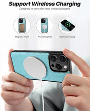 Load image into Gallery viewer, OCASE for iPhone 16 Pro Case Detachable Wallet Case with Card Holder, 2 in 1 Pu Leather Flip Folio with RFID Blocking Stand Wrist Strap Shockproof Phone Cover 6.3 Inch 2024, Ice Blue