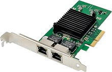 Load image into Gallery viewer, Dual-Port PCIe X4 Gigabit Network Card 1000M PCI Express Ethernet Adapter with Intel 82576 Two Ports LAN NIC Card for Support PXE SR-IOV for Windows/Windows Server/Linux/Freebsd/DOS with Low Profile