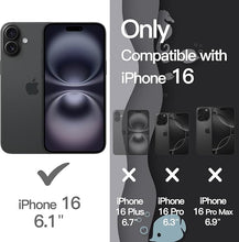 Load image into Gallery viewer, JETech Wavy Case for iPhone 16 6.1-Inch, Cute Wave Frame Curly Shape Shockproof Phone Cover for Women and Girls, Clear Hard PC Back (Black)